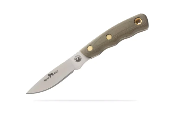 Alpha Wolf knife with OD green G10 handle