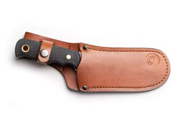 Knives of Alaska Brown Bear knife in leather sheath with Suregrip handle