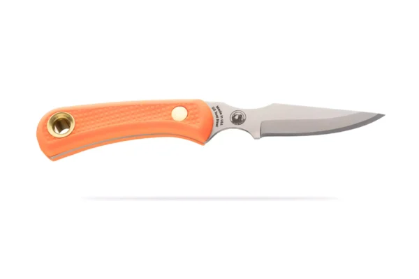 Knives of Alaska Cub Bear knife with orange Suregrip handle and D2 steel blade