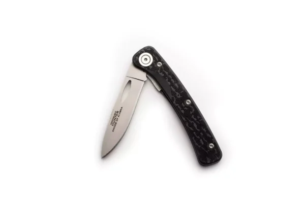 Featherlight Hunter folding knife partially opened with Suregrip handle and Wharncliffe blade