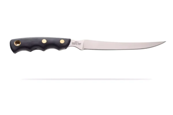 Coho fillet knife with black Suregrip handle and 440C stainless steel blade
