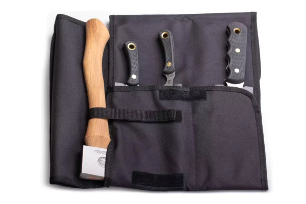 Open Hunter’s Pro Pack Bag showing knives and hatchet
