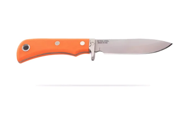 Knives of Alaska Magnum Alaskan knife with orange Suregrip handle, D2 steel blade