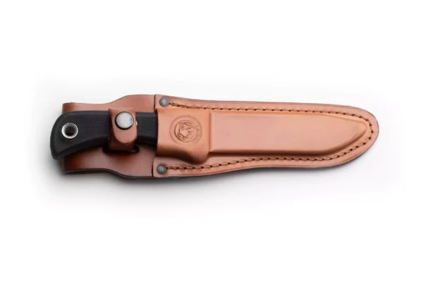 Magnum Boar Hunter knife with Suregrip handle secured in its leather sheath