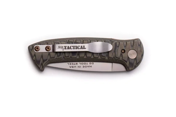 Folded Recon Patrol Auto knife with KOA Tactical clip and D2 tool steel blade