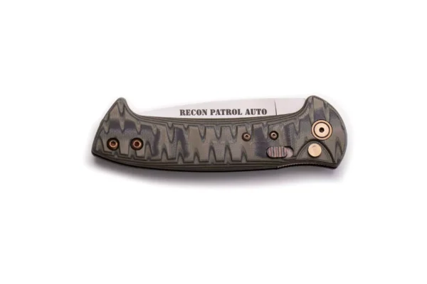 Recon Patrol Auto folding knife closed with textured G10 handle