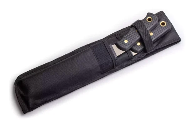 Knives of Alaska wood saw and bone saw stored in heavy-duty nylon sheath