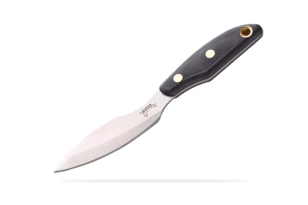 Knives of Alaska Yukon #1 knife with black SureGrip handle and D2 tool steel blade.