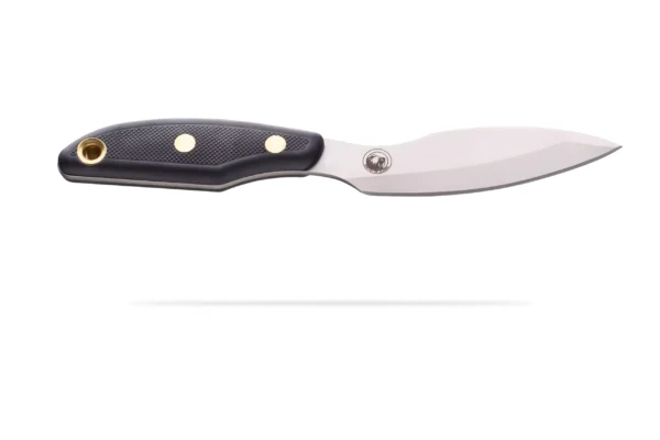 Knives of Alaska Yukon #1 knife with black SureGrip handle and D2 tool steel blade.